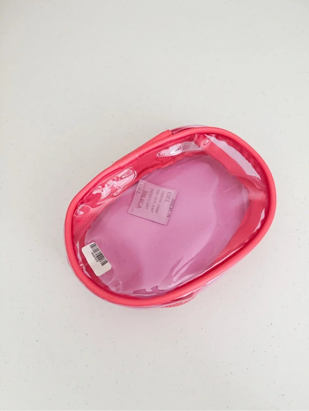 Ulta Clear Neon Pink Zip Cosmetic Pouch